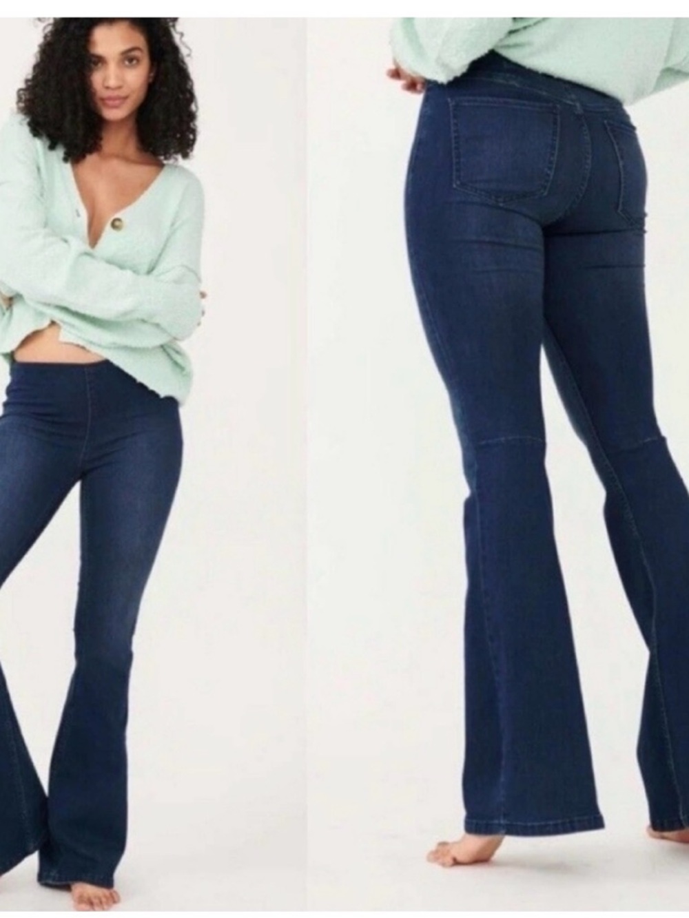 Free People “We The Free” wide-leg, stretchy jean.